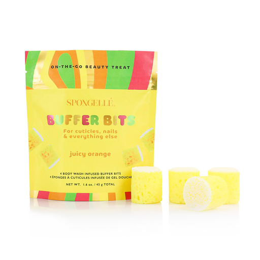 Spongellé Juicy Orange | PediPOP! Buffer Bits Pedi Buffer White Smoke