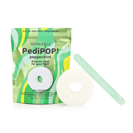 Spongellé Peppermint | PediPOP! Pedi Buffer & Nail File Pedi Buffer Light Gray