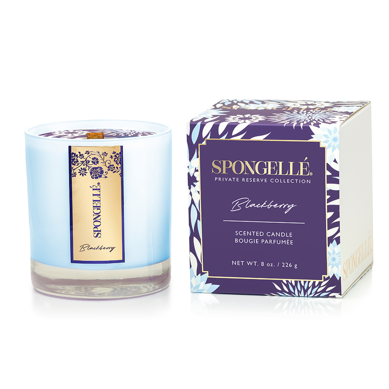 Spongellé Blackberry | Private Reserve Candle Home Fragrance White Smoke