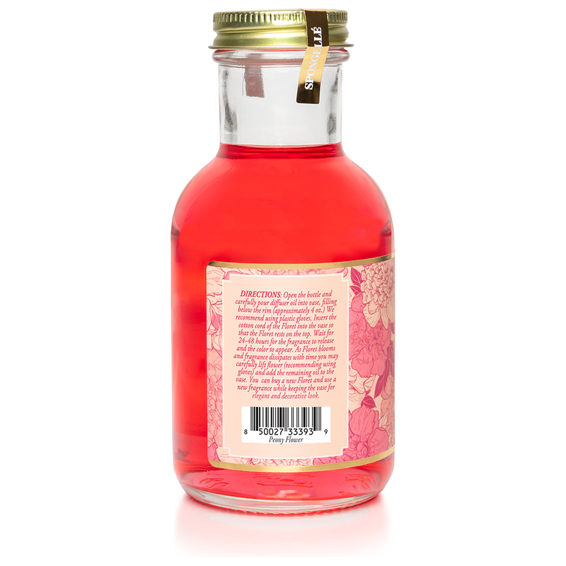 Spongellé Peony Flower Diffuser Oil | Private Reserve Collection Home Fragrance Peach Puff