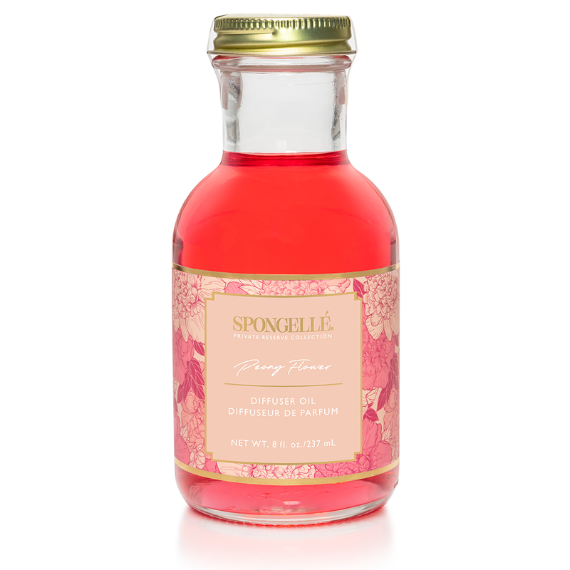 Spongellé Peony Flower Diffuser Oil | Private Reserve Collection Home Fragrance Peach Puff