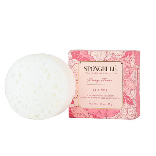 Spongellé Peony Flower | Spongette Body Wash Infused Buffer Antique White