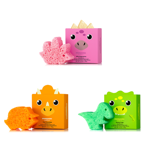 Spongellé Spongeasaurus Assorted Pack Body Wash Infused Buffer White Smoke