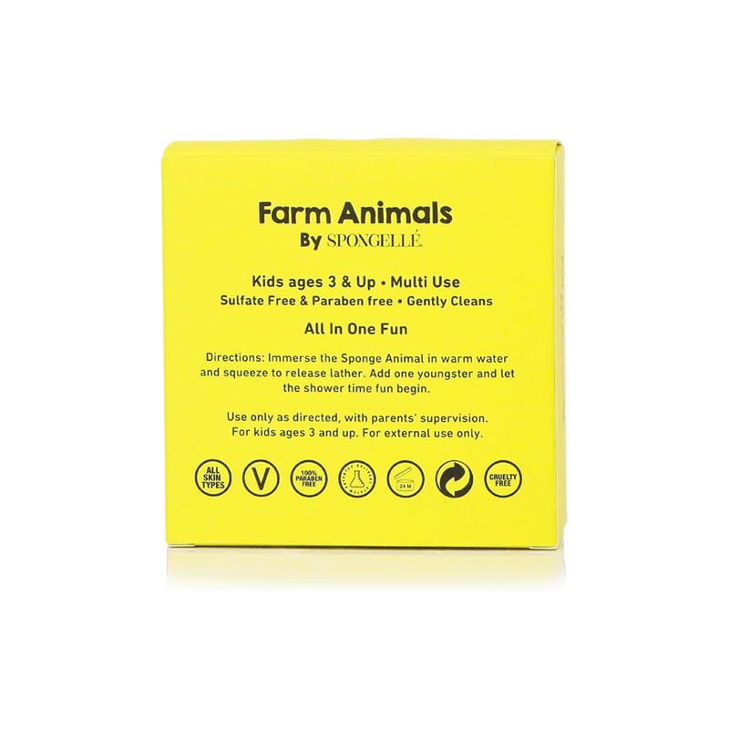 Spongellé Danny Duck | Farm Animals Body Wash Infused Buffer Yellow