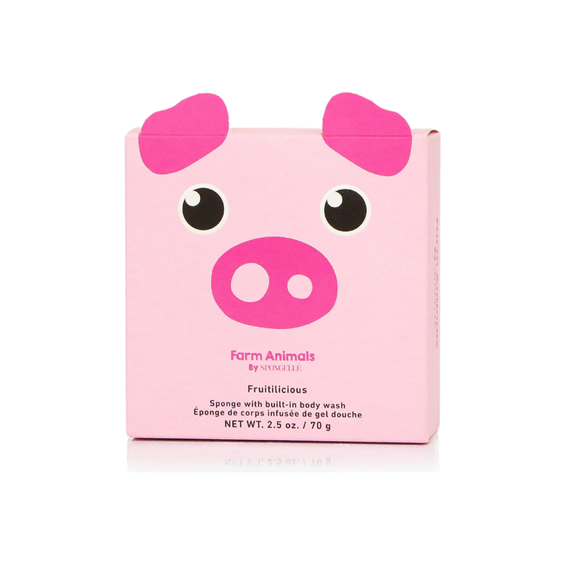 Spongellé Peggy Pig | Farm Animals Body Wash Infused Buffer Misty Rose