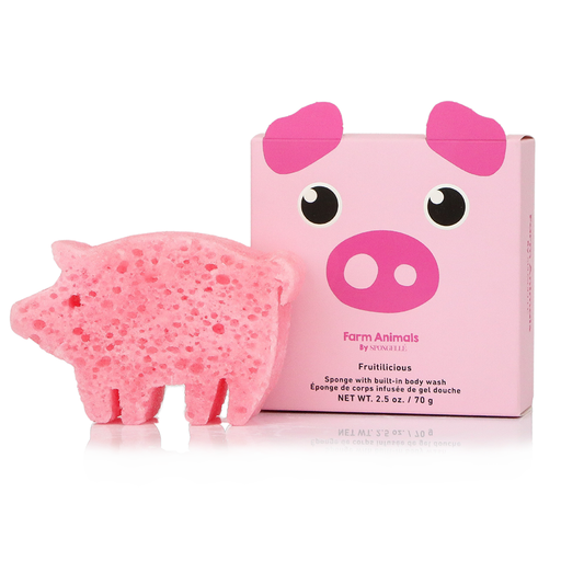 Spongellé Peggy Pig | Farm Animals Body Wash Infused Buffer White Smoke