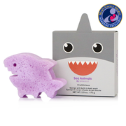 Spongellé Sammy Shark | Sea Animals Body Wash Infused Buffer White Smoke
