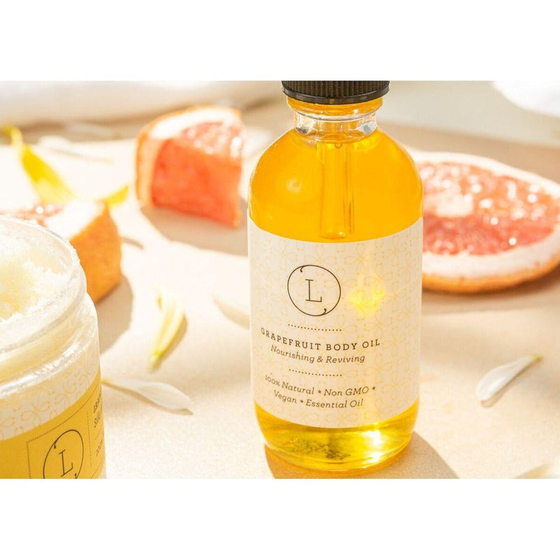 Lizush Moisturizing set with Grapefruit body oil and Body scrub CREAMS & OILS Wheat