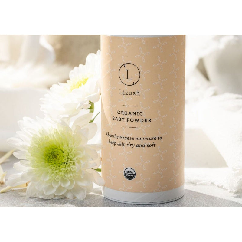 Lizush ORGANIC BABY POWDER - Talc Free Light Gray