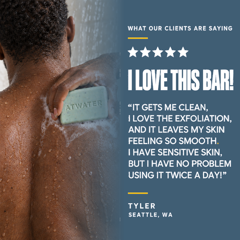 ATWATER Clean Impact Body Scrub and Cleansing Bar Bar Soap Dark Slate Blue