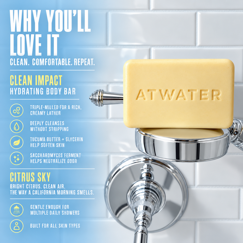 ATWATER Clean Impact Hydrating Body and Cleansing Bar Bar Soap Sky Blue