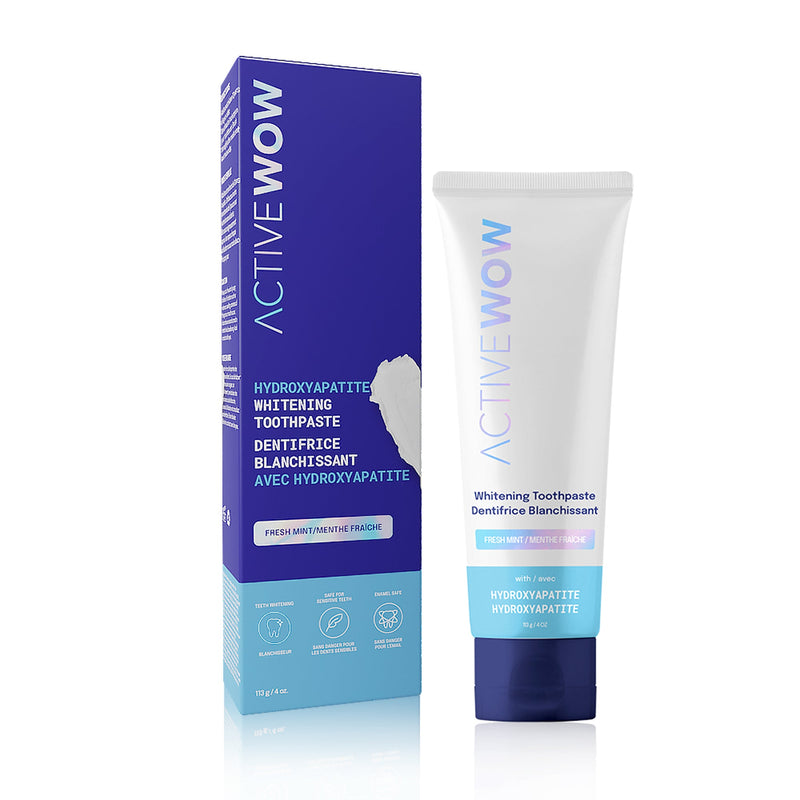 Active Wow Active Wow 24k White Hydroxyapatite Whitening Toothpaste - Fresh Mint AW Oral Care White Smoke 1-Pack