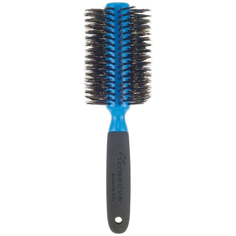 Creative Pro Hair Tools Azzurro Wood  Barrel Round Boar Bristle Hair Brush Hair Brush White Smoke Large (2.5")