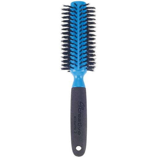 Creative Pro Hair Tools Azzurro Wood  Barrel Round Boar Bristle Hair Brush Hair Brush White Smoke Medium (2.125")