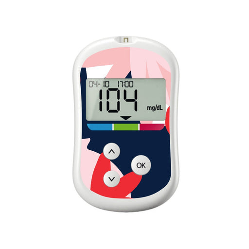 Peelz Abstract Flower for OneTouch Verio Flex Glucometer Peelz/Stickers White Smoke
