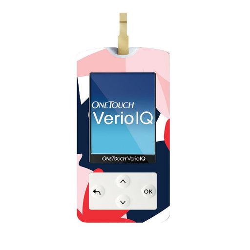 Peelz Abstract Flower for OneTouch Verio IQ Glucometer Peelz/Stickers White Smoke