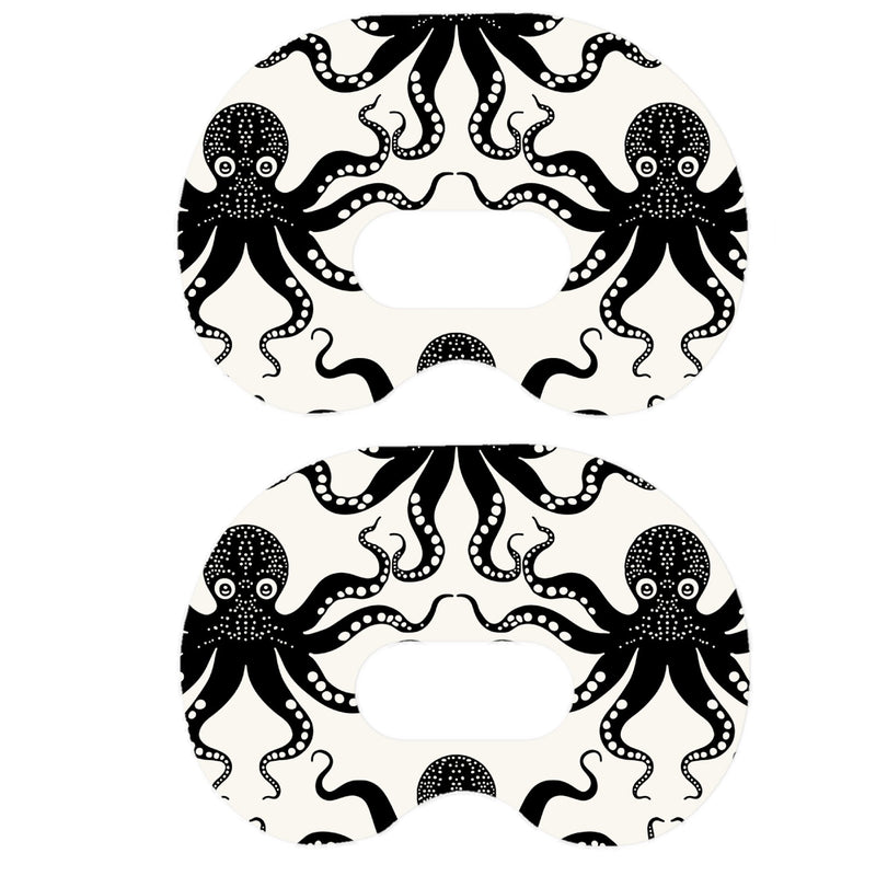 Peelz Abstract Octopus Medtronic Guardian Connect Patch Tape - Pump Peelz Patch Medical Tape White Smoke 12-Pack (Set of 12 Patches),4-Pack (Set of 4 Patches),1-Single (One Patch)