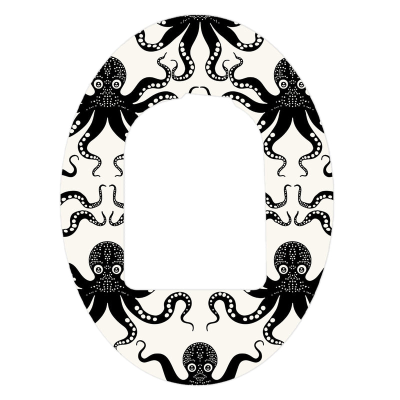 Peelz Abstract Octopus Pod Patch Tape - Pump Peelz Patch Medical Tape White Smoke 12-Pack (Set of 12 Patches),4-Pack (Set of 4 Patches),1-Single (One Patch)