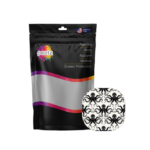 Peelz Abstract Octopus Overpatch Tape - Pump Peelz Patch Medical Tape White Smoke 12-Pack (Set of 12 Patches),4-Pack (Set of 4 Patches),1-Single (One Patch)