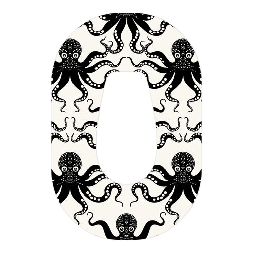 Peelz Abstract Octopus Dexcom G6 Patch Tape - Pump Peelz Patch Medical Tape White Smoke 12-Pack (Set of 12 Patches),4-Pack (Set of 4 Patches),1-Single (One Patch)