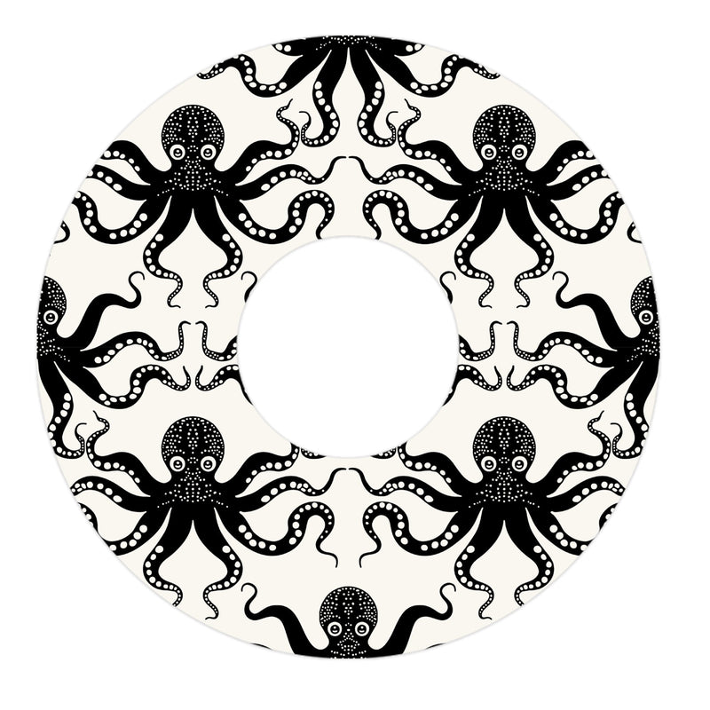 Peelz Abstract Octopus FreeStyle Libre 3 Plus & Lingo  Patch Tape - Pump Peelz Patch Medical Tape White Smoke 12-Pack (Set of 12 Patches),4-Pack (Set of 4 Patches)