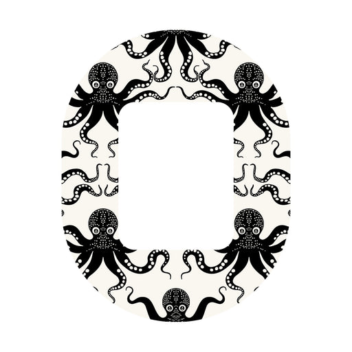 Peelz Abstract Octopus Tandem Mobi Patch Tape - Pump Peelz Patch Medical Tape White Smoke 12-Pack (Set of 12 Patches),4-Pack (Set of 4 Patches),1-Patch (One Single Patch)