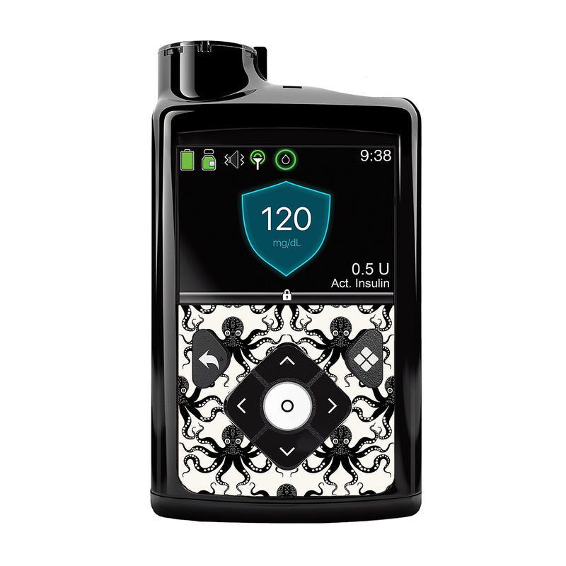 Peelz Abstract Octopus for Medtronic MiniMed 770G & 780G Peelz/Stickers Black Whole System Peelz (front back + clip),Front Peelz,Back and Clip Peelz