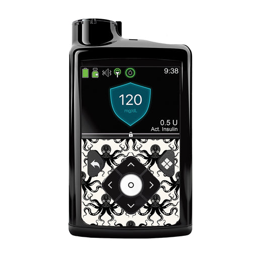 Peelz Abstract Octopus for Medtronic MiniMed 770G & 780G Peelz/Stickers Black Whole System Peelz (front back + clip),Front Peelz,Back and Clip Peelz