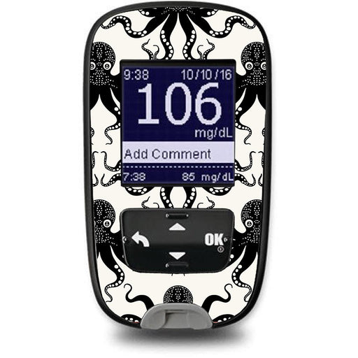 Peelz Abstract Octopus for the Accu-Chek Guide Glucometer Peelz/Stickers White Smoke