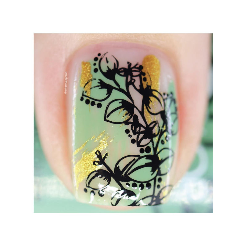 UberChic Beauty Flora & Fauna Stamping Plate Gray