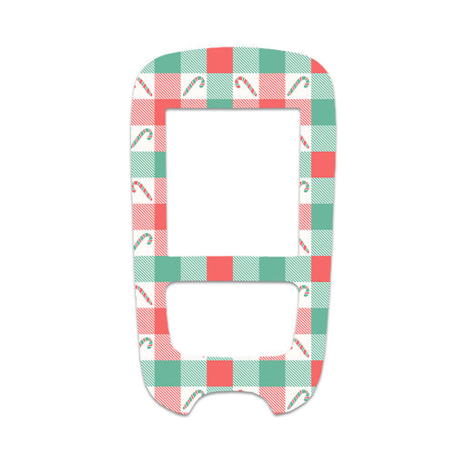 Peelz Peppermint Plaid Accu-Chek Guide Glucometer Sticker - Pump Peelz Peelz/Stickers White Smoke