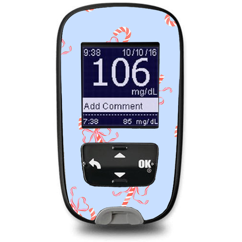 Peelz Candy Cane Lane Accu-Chek Guide Glucometer Sticker - Pump Peelz Peelz/Stickers Powder Blue
