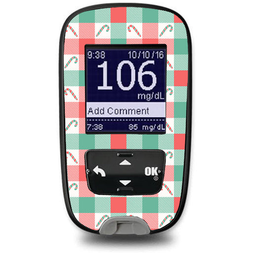 Peelz Peppermint Plaid Accu-Chek Guide Glucometer Sticker - Pump Peelz Peelz/Stickers White Smoke