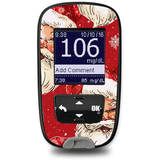Peelz Jolly Old Saint Nick Accu-Chek Guide Glucometer Sticker - Pump Peelz Peelz/Stickers White Smoke