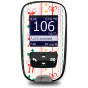 Peelz Holly Jolly Ribbon Accu-Chek Guide Glucometer Sticker - Pump Peelz Peelz/Stickers White Smoke