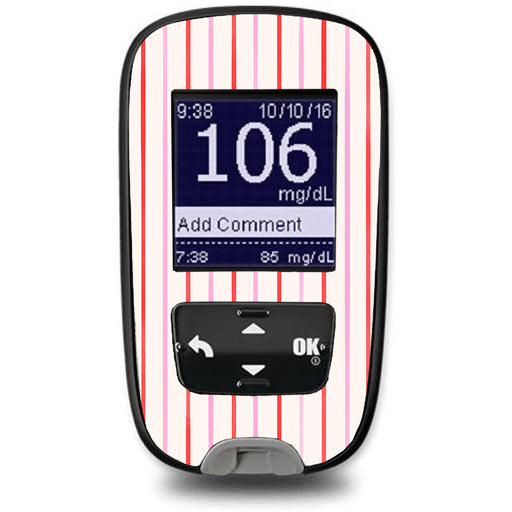 Peelz Peppermint Stripes Accu-Chek Guide Glucometer Sticker - Pump Peelz Peelz/Stickers White Smoke