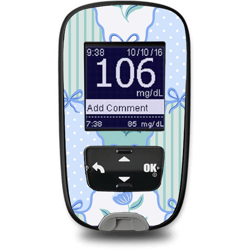 Peelz Cottage Bows Accu-Chek Guide Glucometer Sticker - Pump Peelz Peelz/Stickers White Smoke