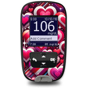 Peelz Sparkly Hearts Sticker for the Accu-Chek Guide Glucometer Peelz/Stickers White Smoke