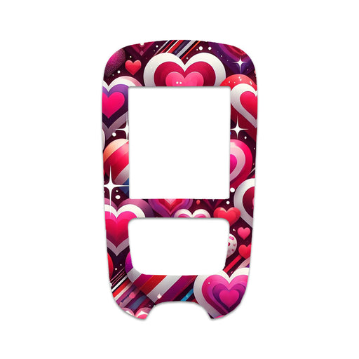 Peelz Sparkly Hearts Sticker for the Accu-Chek Guide Glucometer Peelz/Stickers White Smoke