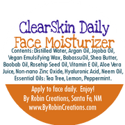 By Robin Creations Clear Skin Acne Blasting Daily SPF30 Facial Moisturizer Acne Treatments & Kits Midnight Blue Glass Jar (2oz) / Original (Tea Tree Lemon & Peppermint),Glass Jar (2oz) / Unscented,Refill Pouch (4oz) / Original (Tea Tree Lemon & Peppermint),Refill Pouch (4oz) / Unscented