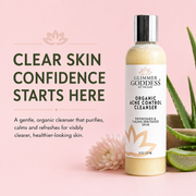 Glimmer Goddess® Organic Skin Care Organic Acne Cleanser – Gentle Face & Body Wash Facial Cleanser Misty Rose 8 oz