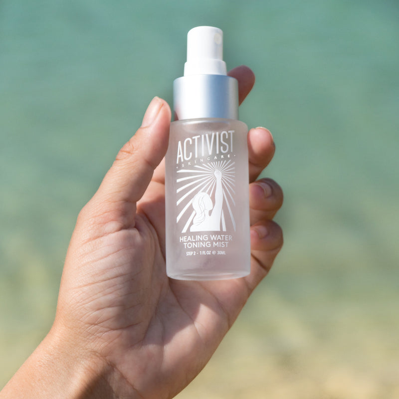 Activist Skincare Healing Water Toning Mist Step 2: Hydrate Cadet Blue Bottle (30 mL),Refill (30 mL),Refill (120 mL)