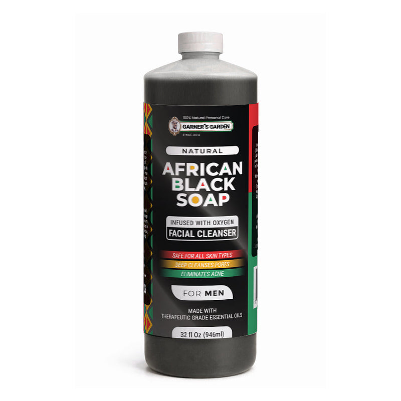 Garner's Garden African Black Soap Foaming Facial Cleanser | H2O2 Facial Cleanser White Smoke Men's African Black Soap Foaming Facial Cleanser / 32oz Refill (No Foamer)