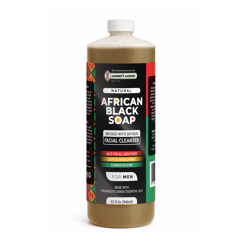 Garner's Garden African Black Soap Foaming Facial Cleanser | H2O2 Facial Cleanser White Smoke Men's African Black Soap Foaming Facial Cleanser / 32oz Refill (No Foamer)