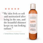 Glimmer Goddess® Organic Skin Care Organic After Sun Lotion & Tan Extender – Luminizing Shimmer Lotion & Moisturizer White Smoke