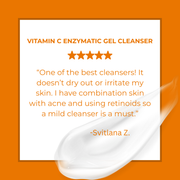 DCL Skincare Vitamin C Enzymatic Gel Cleanser Bottle White Smoke