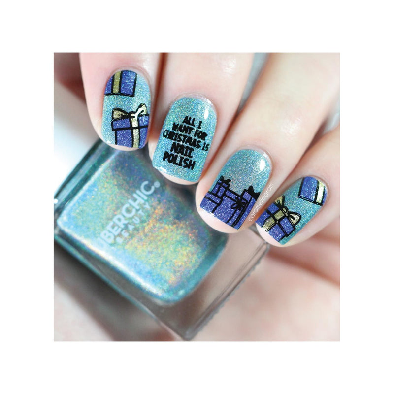 UberChic Beauty Merry & Bright Stamping Plate Gray