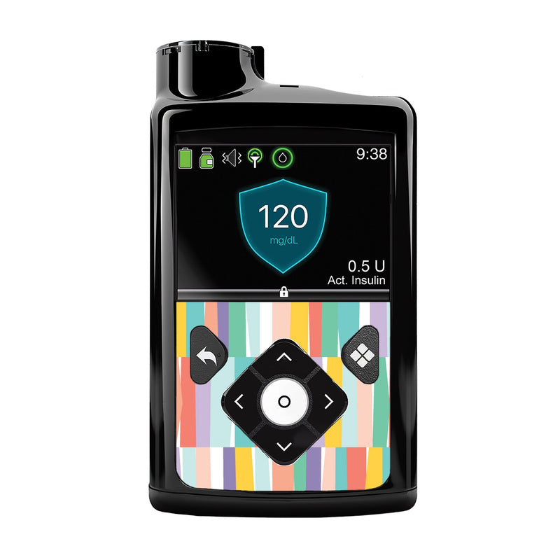 Peelz All Sortsa Stripes Medtronic MiniMed 770G & 780G Peelz/Stickers Black Whole System Peelz (front back + clip),Front Peelz