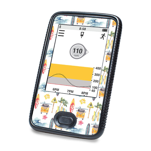 Peelz Aloha Surf Designed for DEXCOM G6 Touchscreen Receiver Peelz/Stickers White Smoke