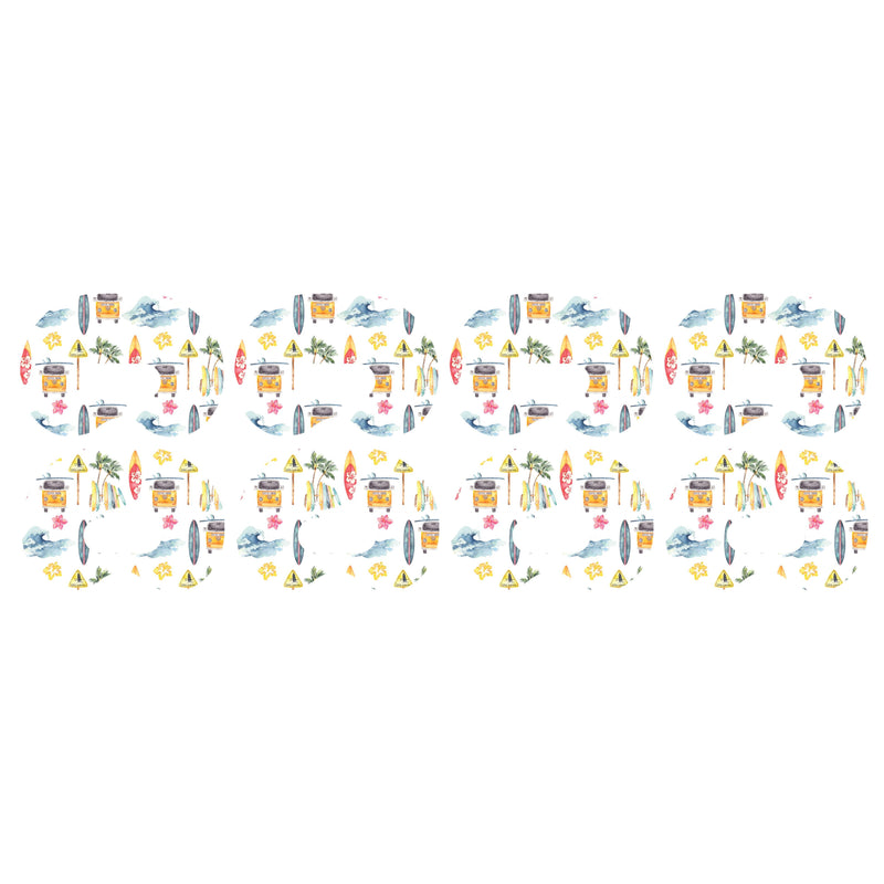 Peelz Aloha Surf Medtronic Guardian Connect Patch Tape - Pump Peelz Patch Medical Tape White Smoke 4-Pack Medtronic CGM Tape
